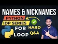 Python IDP Exam names and nicknames Question Answer How Pass test Python Tutorial