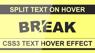 Split Word On Hover - Html5 Css3 Hover Effect