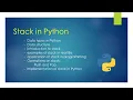 Introduction to stacks in Python Implementation of stack using list Unit-1 Class-12th CBSE CS