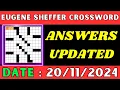 Eugene Sheffer Crossword Clue Answers for Nov 20 2024 Solved