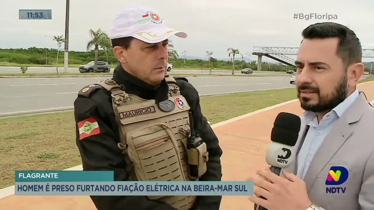 Homem é preso furtando fiação elétrica na Beira-mar Sul