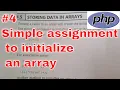 How to initialize an array ARRAYS IN PHP PHP