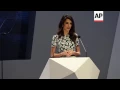 Amal Clooney speaks at 5th ICGF in Sharjah