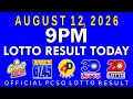 9pm Lotto Result Today August 12 2026 PCSO