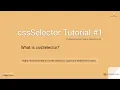 cssSelector Tutorial What is cssSelector