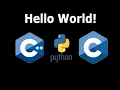 Hello World in FIVE DIFFERENT Programming Languages Python C C HTML JavaScript ASMR