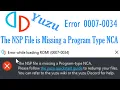 Lagu The NSP File is Missing a Program Type NCA (Error 0007-0034)