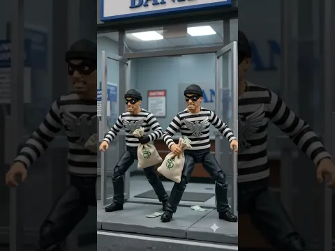 Superhero catches bank robber