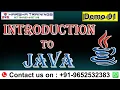Java Demo 01 Introduction to Core Java Java Tutorial for Beginners Harsha Trainings