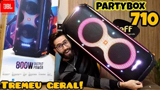JBL PARTYBOX 710 800W RMS IPX4: ESSA CAIXA DE SOM me deixou ASSUSTADO! 😵 (Unboxing)