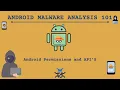 Android Permissions and API s Android Malware analysis 101