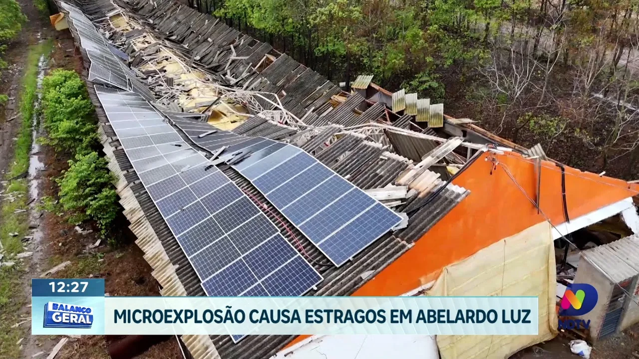 Susto em Abelardo Luz: Microexplosão atinge aviário após temporal