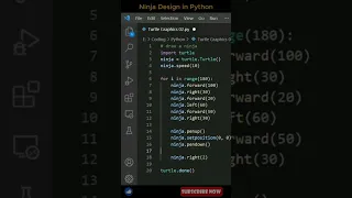 Draw a Ninja Design using python turtle