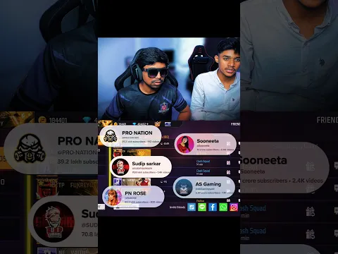 100M Subscribers Youtubers In My Friend List 😱 #shorts #freefire #montagem