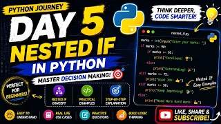 Python Journey Day 5 Nested If Statement in Python Python Tutorial for Beginners Hindi