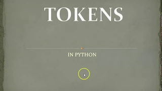 Python Basics Tokens in Python