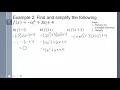 Precalculus - Lesson 4-1 Function Notation