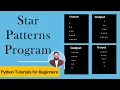 Star Patterns Program in Python Python Tutorials for Beginners Hindi