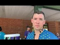 Cyclist Ignacio Cassinelli speaks to the Times and Democrat as he stops for a quick break at North
