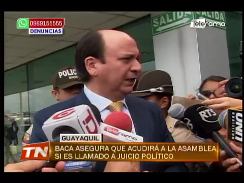 Baca asegura que acudirá a la asamblea si es llamado a juicio político