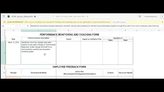 How to accomplish Performance Monitoring and Coaching Form PMCF