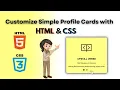 Build a Profile Card Using HTML CSS Beginner Mini Project for Web Developers