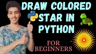 Draw Amazing Star Pattern in Python Draw Colorful Star in turtle Python Turtle tutorial in Hindi