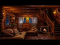 Download Lagu Rustic Log Cabin on a Snowy Night: Warm Firelight \u0026 Winter Wind Sounds for Calm Mind and Sleep ❄️