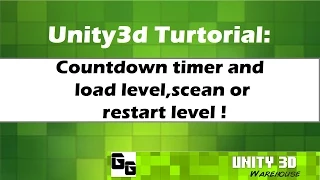 Unity3D countdown timer and load level scean or restart level Tutorial 16