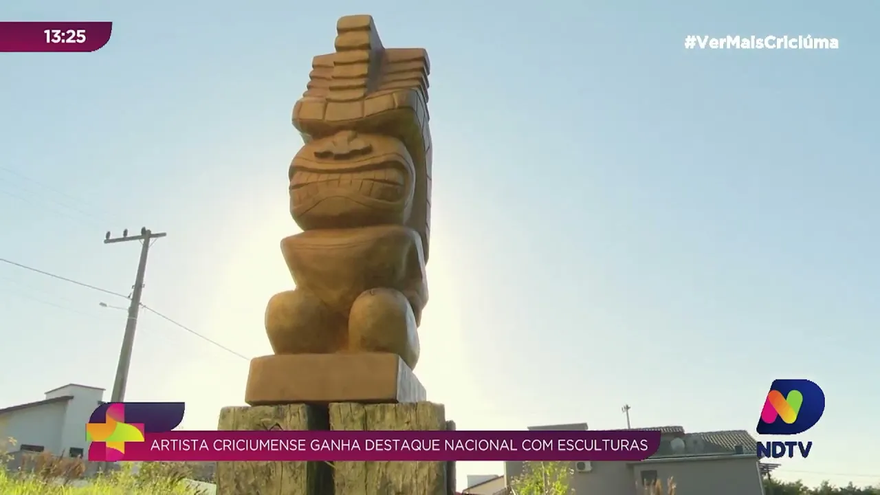 Artista criciumense ganha destaque nacional com esculturas em madeira
