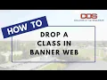 How To Drop A Class in Banner Web