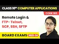 Remote Login FTP - Telnet SCP SSH SFTP Class 10 Computer Applications Chapter 2