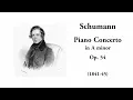 Schumann: Piano Concerto in A minor, Op. 54 (with Score)
