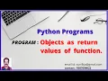 Object as return values of function in Python