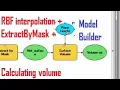 Model Builder of RBF interpolation extractByMask calculating volume