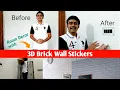 3d Brick Wall Stickers - Unboxing Review and How to Apply Room Decoration with Wallpaper