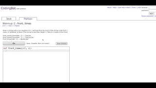 Warmup-2 front - times Python Tutorial Codingbat com