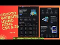 Create a Responsive Crypto Website using HTML CSS JavaScript with Source Code Header Hero Section