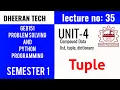 GE8151 PROBLEM SOLVING AND PYTHON PROGRAMMING PSPP Manojkumar Lectures tuple tuple definition