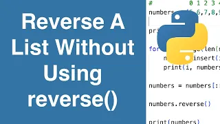 Reverse A List Without Using reverse Python Example