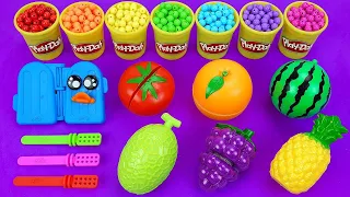 Satisfying Video l How to make Playdoh Popsicle From Rainbow Fruit with Candy Cutting ASMR #87