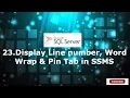 23 Display Line Number Word Wrap Pin tab in SSMS