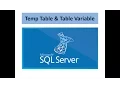 SQL Temporary table VS Table variable