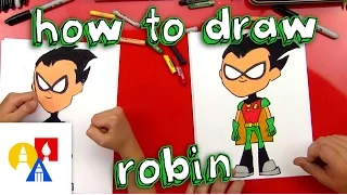 how to draw robin from teen titans go 