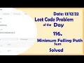 931 Minimum Falling Path Sum Leetcode Daily Challenge