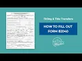 Titling Title Transfers - How to fill out form 82040 for motor vehicles