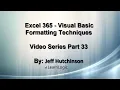 Excel 365 Visual Basic Part 33 - Formatting