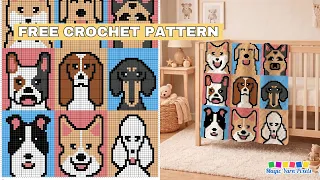 FREE C2C PATTERN GRAPH - Dogs Blanket