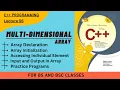 Multidimensional Array Declaration Initialization Accessing Element Input and Output Lec 56