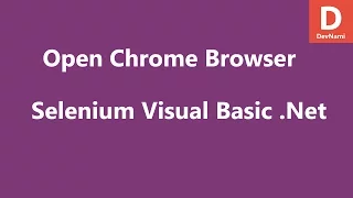 Selenium Visual Basic Net Open Chrome Browser